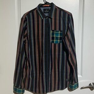 Scotch & Soda Multicolor Striped Shirt with Plaid Pocket